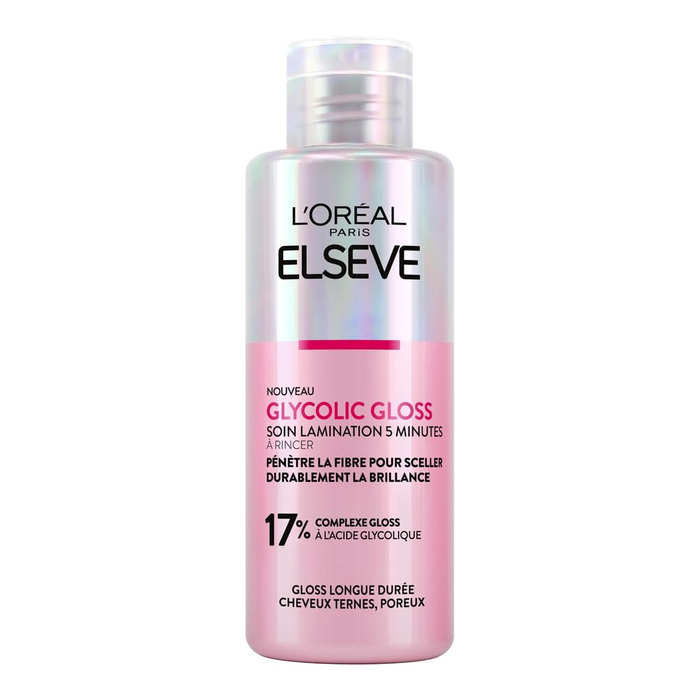 L'Oréal Paris - Routine Capillaire Complète pour Cheveux Ternes - Shampooing + Démêlant + Soin Lamination - Acide Glycolique - Sans Sulfates - Elseve Glycolic Gloss - 3 Produits