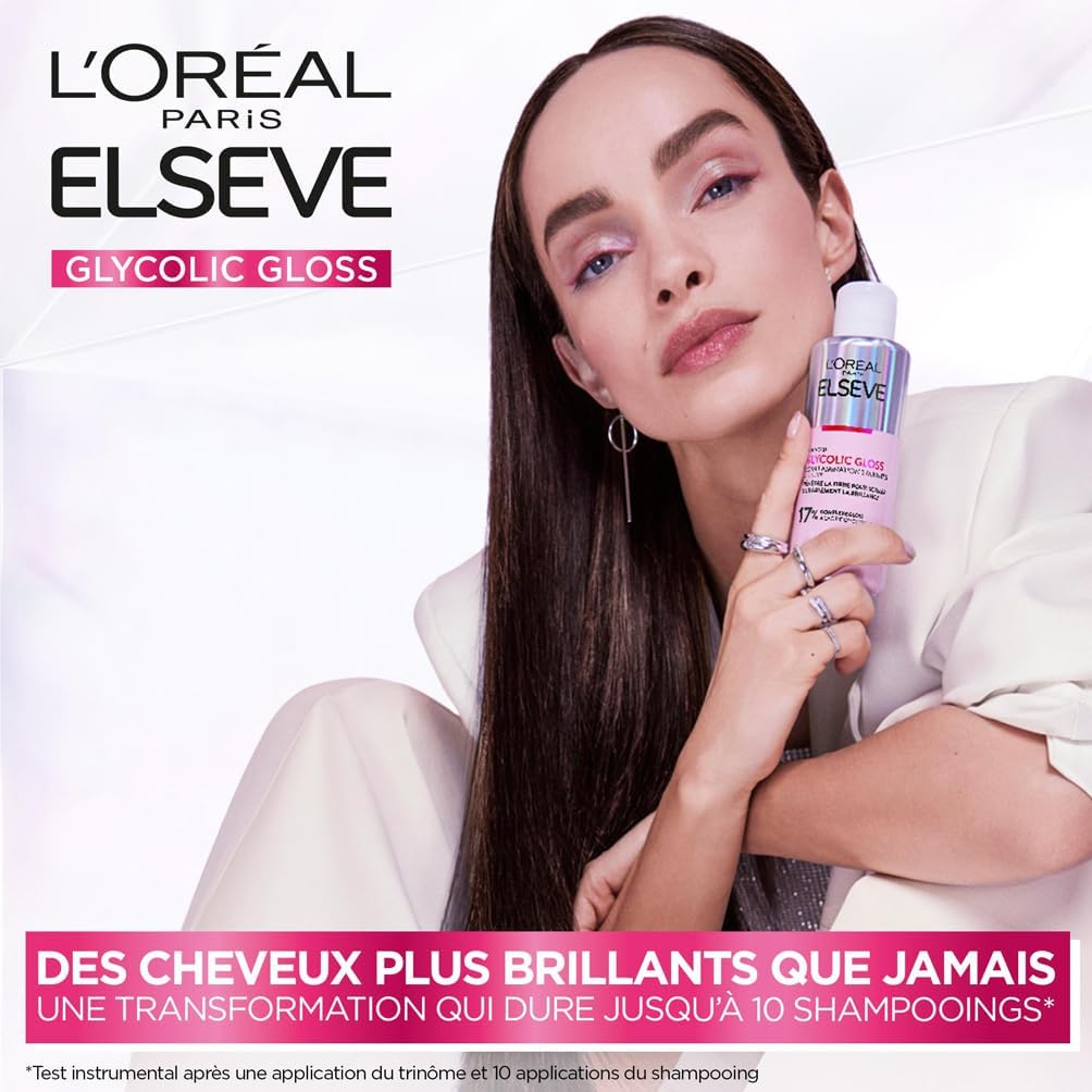 L'Oréal Paris - Routine Capillaire Complète pour Cheveux Ternes - Shampooing + Démêlant + Soin Lamination - Acide Glycolique - Sans Sulfates - Elseve Glycolic Gloss - 3 Produits